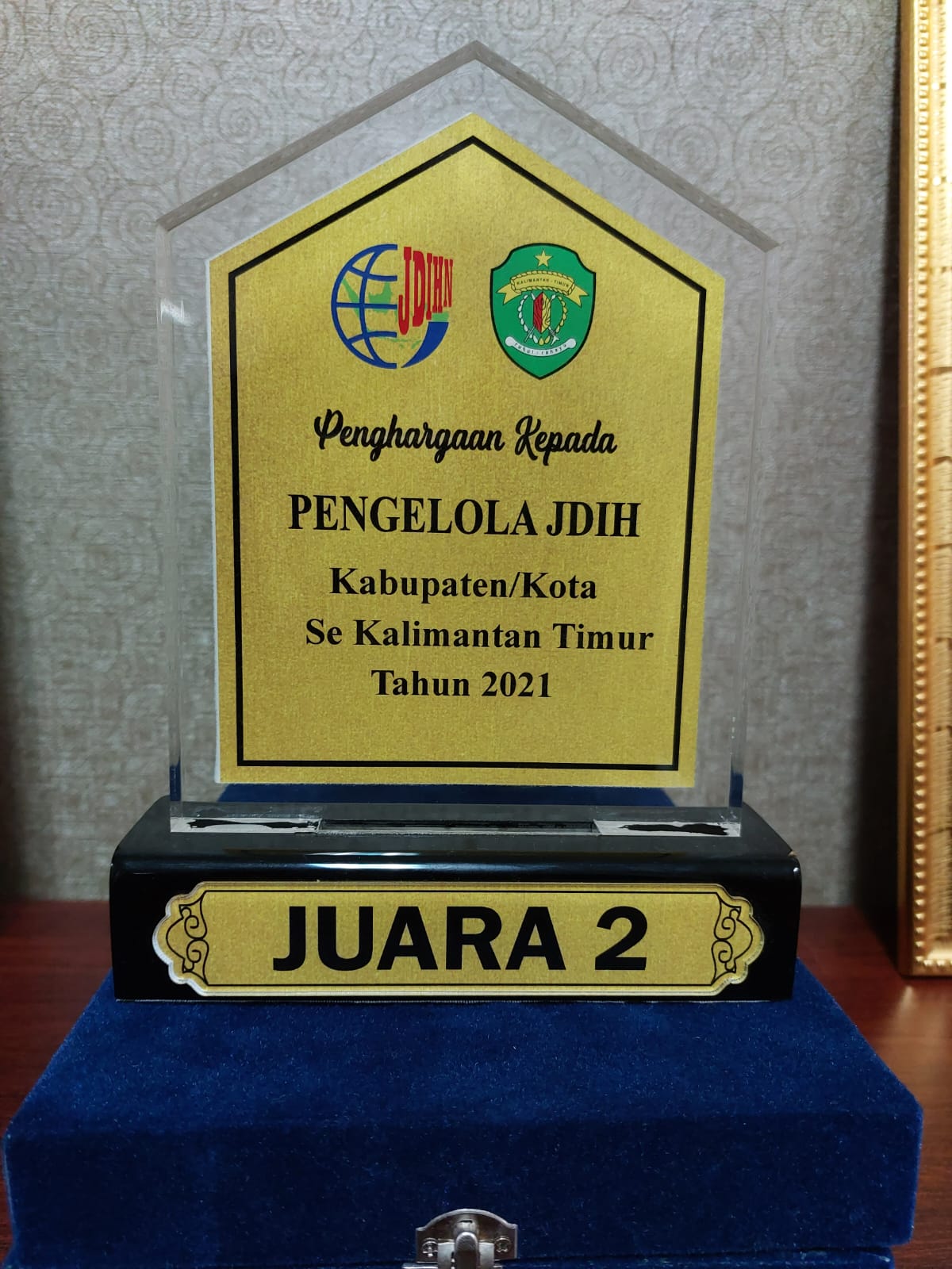 Juara 2 Pengelola JDIH Kabupaten/Kota Se Kalimantan Timur Tahun 2021